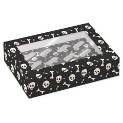 Cajas para 12 cupcakes con ventana calaveras Halloween 33 x 23 x 10 cm (2)