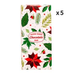 Cajas para turrón o tabletas de chocolate Flor de Pascua 16 x 7,5 x 2 cm (5) - Decora