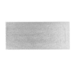 Cake drum rectangular plateado 34,5 x 13,5 cm, grosor 12 mm