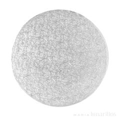 Cake drum redondo plateado 25,5 cm, grosor 4 mm