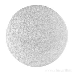 Cake drum redondo plateado 28 cm, grosor 4 mm