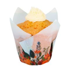 Cápsulas muffins azules flores (24) - PME