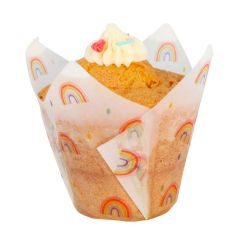 Cápsulas muffins blancas arcoíris (24) - PME