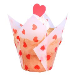 Cápsulas muffins blancas corazones Love Hearts (24) - PME