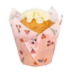 Cápsulas muffins rosas flores (24) - PME