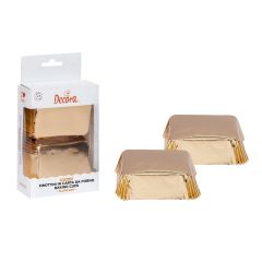 Cápsulas rectangulares metalizadas doradas (20) - Decora