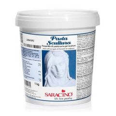 Chocolate plástico blanco para esculpir 1 kg - Sin gluten - Saracino