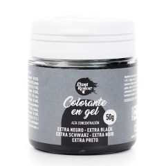 Colorante gel negro extra 50 g - Sin gluten - Pastkolor