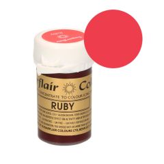 Colorante rojo rubí 25 g - Sin gluten - Sugarflair