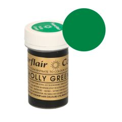 Colorante verde acebo 25 g - Sin gluten - Sugarflair