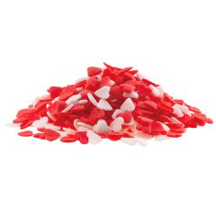 Corazones de azúcar rojos y blancos 100 g - Sin gluten - Dekora