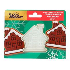 Cortador con expulsor casa nevada Navidad 7,5 cm - Wilton