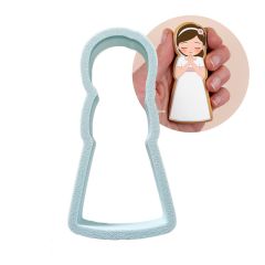 Cortador niña de comunión Berta con moño 8,5 cm - Postreadicción