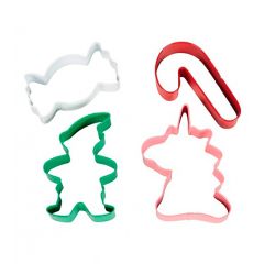 Cortadores caramelo, bastón, duende y unicornio Navidad (4) - Wilton