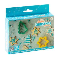 Cortadores y stencils copos de nieve y árboles de Navidad - Decora