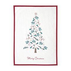 Paño de algodón grande para cocina Printed Lucie Xmas White 71 x 52 cm - GreenGate