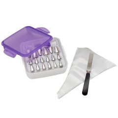 Estuche con boquillas, mangas, adaptador y cortador 46 piezas - Wilton