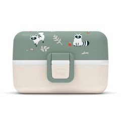 Fiambrera triple compacta verde Mapaches 800 ml - Polipropileno (sin BPA) - Monbento