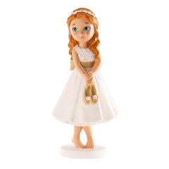 Figura niña de comunión rubia descalza 13 cm - Dekora