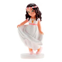 Figura niña de comunión ojos verdes Berta 15,5 cm - Dekora