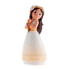 Figura niña de comunión rezando Belén 15,5 cm - Dekora