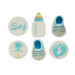 Figuras de azúcar azules Boy (6) - Sin gluten - Decora