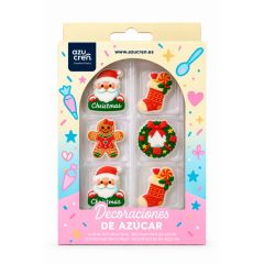 Decoraciones de azúcar Papá Noel para Navidad (8) - Sin gluten - Azucren