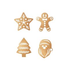 Figuras Navidad doradas comestibles Golden Touch (24) - Sin gluten - Modecor