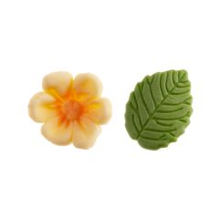 Flores amarillas y hojas de azúcar (13) - Sin gluten - Dekora