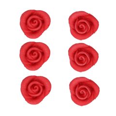 Flores de azúcar rosas rojas 2,5 cm (6) - Funcakes