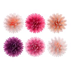 Flores de oblea pompones de colores 4,5 cm (12) - Sin gluten - Dekora