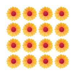 Flores margaritas amarillas de azúcar 6 cm (12) - Sin gluten - Dekora