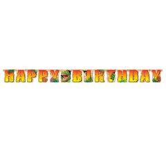 Guirnalda de papel Happy Birthday dinosaurios 2,2 m - Creative Converting