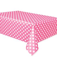 Mantel fino de plástico rosa con lunares 1,3 x 2,5 m - Creative Converting