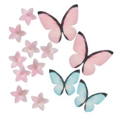 Mariposas y flores de oblea (39) - Sin gluten - Dekora