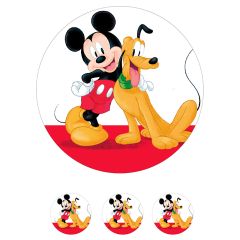 Oblea de Mickey Mouse y Pluto - 20 cm - María Lunarillos