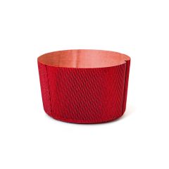 Molde de papel grueso rojo para panettone 13,5 x 9,5 cm (500 g)