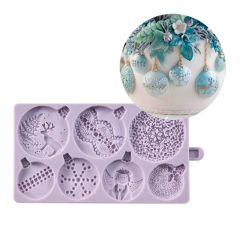 Molde silicona para fondant bolas de Navidad - Karen Davies
