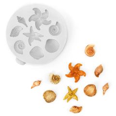 Molde para fondant conchas y estrellas de mar - Katy Sue Designs