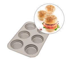 Molde silicona perforado para 6 panes de hamburguesa 8 cm - Silikomart