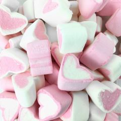 Nubes de azúcar corazones rosas y blancos (125 uds) - Sin gluten - Fini