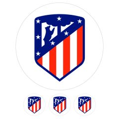 Papel de azúcar fútbol Escudo Atlético de Madrid 20 cm - María Lunarillos