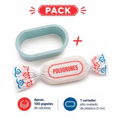 Pack cortador y 100 papeles para polvorones