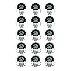 Papel de azúcar - 15 diseños iguales en Círculos de 5 cm Nombre mascota perro o gato - Impresión personalizada