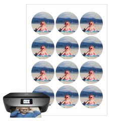 Papel de arroz fino - Círculos de 6 cm (12) - Impresión personalizada