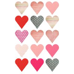 Papel de azúcar San Valentín corazones estampados 5 cm (15) - María Lunarillos