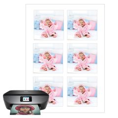 Papel de oblea grueso - 6 fotos iguales en Cuadrados de 8 cm - Impresión comestible personalizada