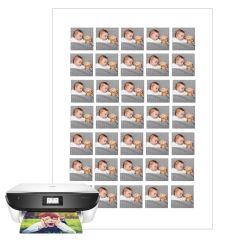 Papel multitransfer para merengues, chocolate e isomalt - 35 fotos iguales en Cuadrados de 3 cm - Impresión personalizada