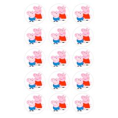 Papel de azúcar Peppa Pig - 5 cm (15) - María Lunarillos