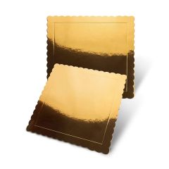 Plato cuadrado ondulado dorado 25 cm - Pastkolor